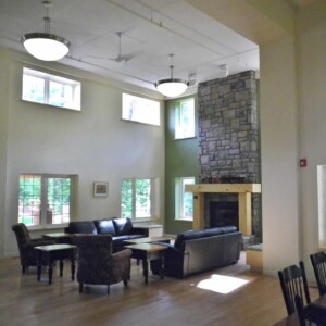 Recreation lounge of the Muskoka Seniors Affordable Apartment building in Bracebridge, Ontario