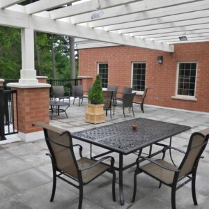 Outside patio of the Muskoka Seniors Affordable Apartment building
